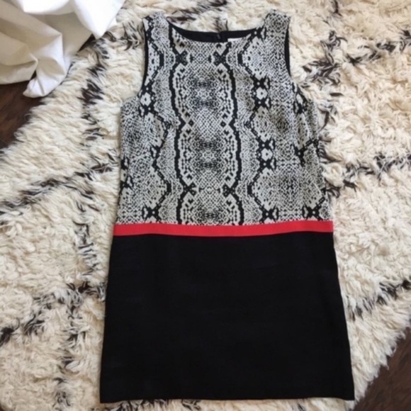 Loft 100% Linen Python Color Block Dress - Picture 2 of 6
